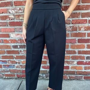Ponte Pleated Tuxedo Trouser Black